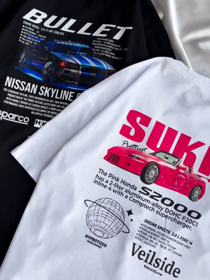 Camisetas kit casal clássico Skyline e Suki S2000 Velozes e Furiosos 100% algodão