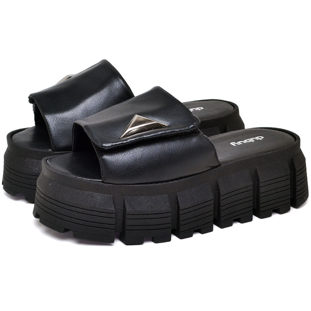 Sandália Plataforma Tratorada Feminina Preto Original Dubuy Tyla 2086DB - Women Shoes