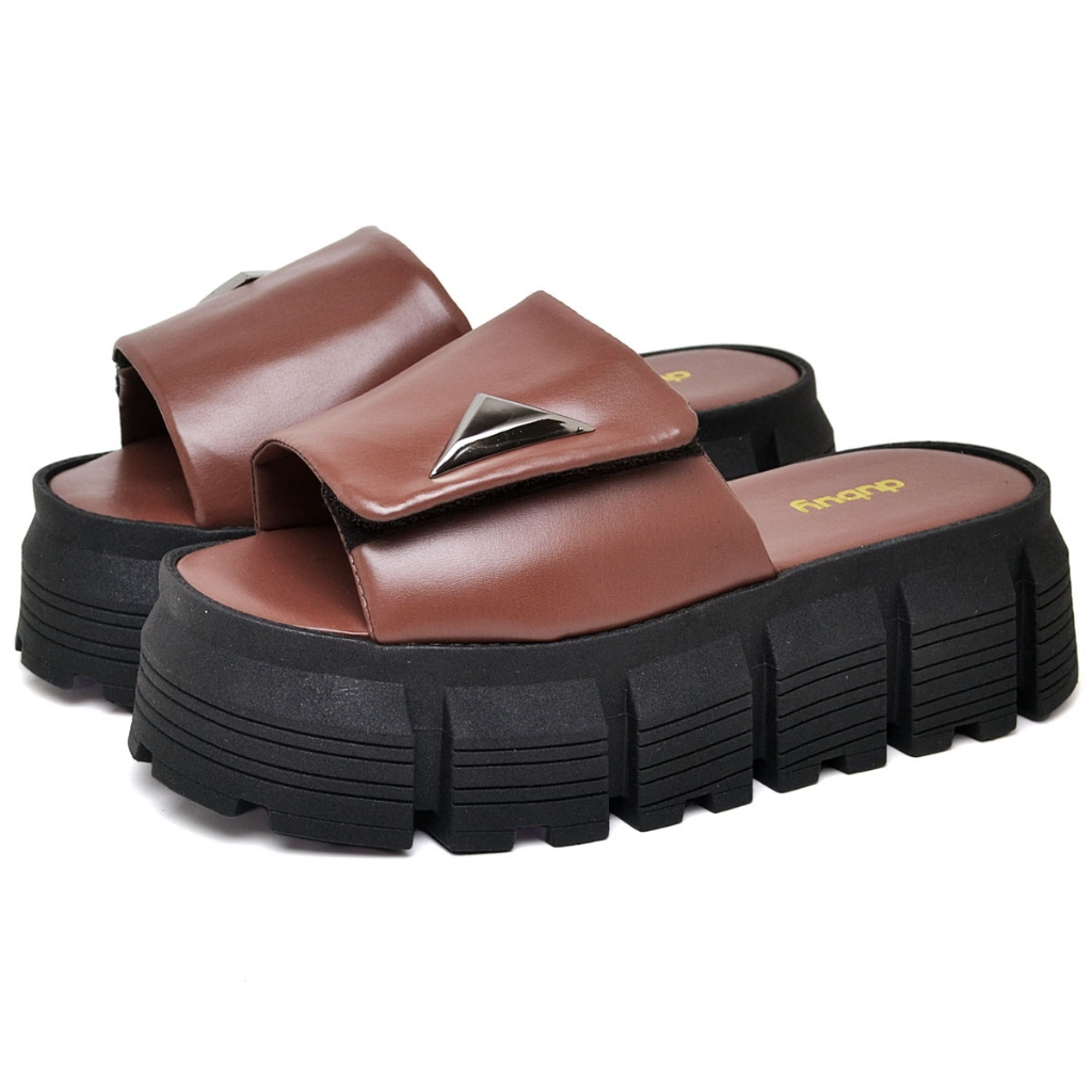 Sandália Tratorada Feminina Plataforma Marrom Original Dubuy Tyla 2086DB em Oferta na Shopee
