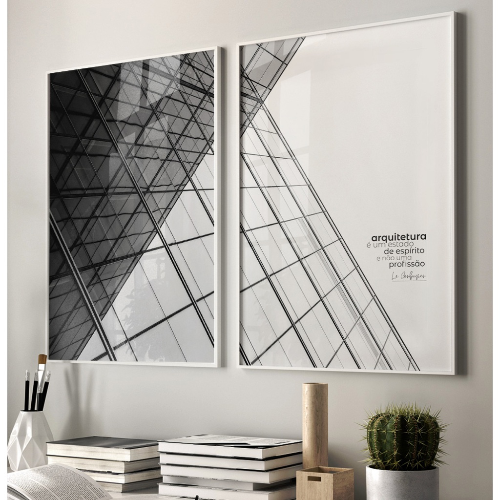 Quadro Preto E Branco Quadro Com Moldura E Vidro Quadros Decorativos Sala Grande Arquitetura Duo