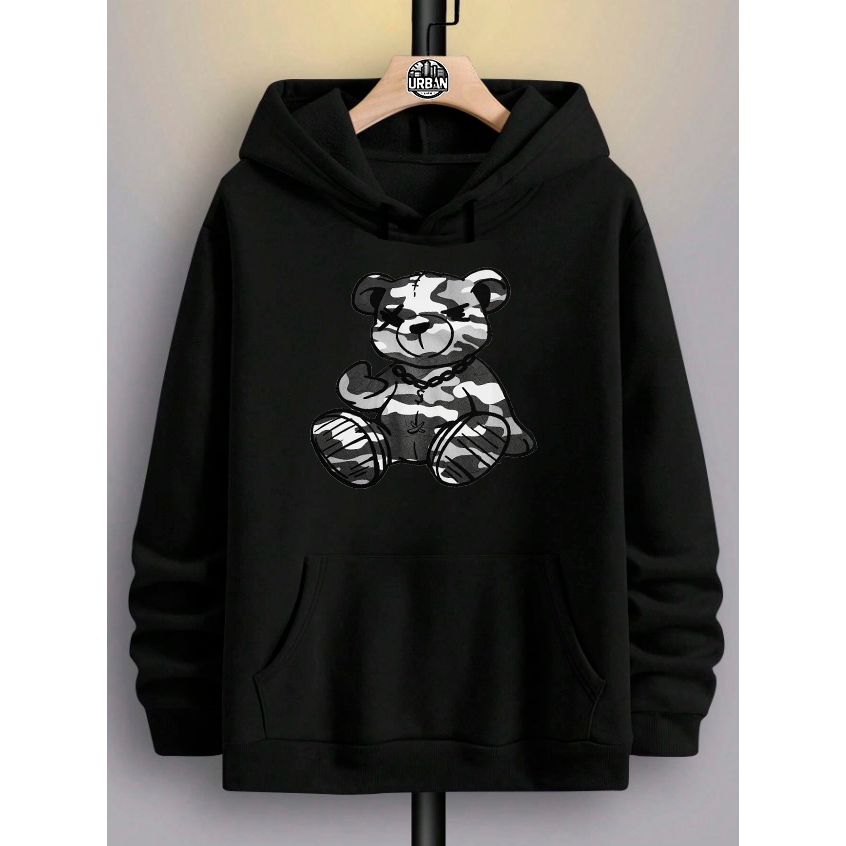 Blusa Moletom Canguru Streetwear Urbans Life Camuflado Cinza Unissex Masculino e Feminino Blusa de Frio Estampado