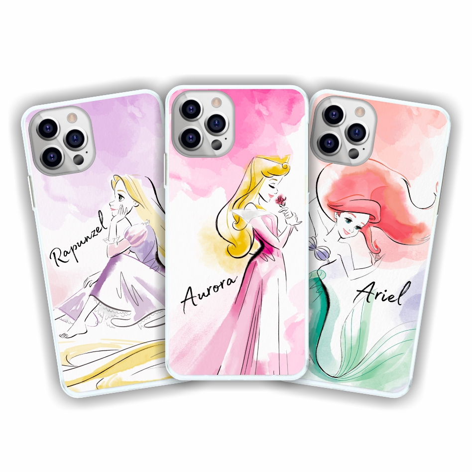 Capa de celular Princesas Aurora Rapunzel Princesa Ariel Cinderla Branca de Neve Jasmine Capinha
