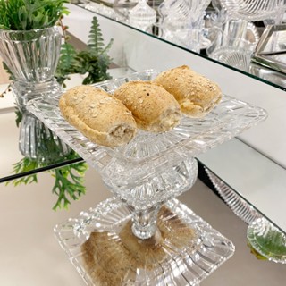 Prato para Bolo de Cristal Quadratta 19cm x 10cm - Lyor
