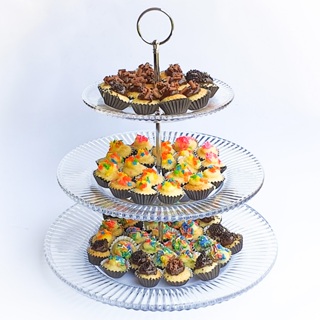 Porta Doces 3 Andares de Cristal Renaissance 31,5cm - Lyor em Oferta na Shopee