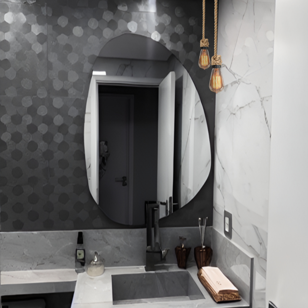 Espelho Orgânico Gigante Grande Diferente Sem Forma Futurista Grande Decoração Banheiro Barbearia em Oferta na Shopee