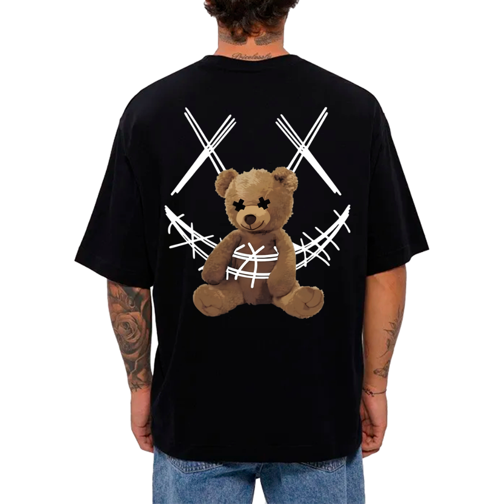 Camiseta Oversized Ou Basica Smile 100% Algodão Ursinho em Oferta na Shopee
