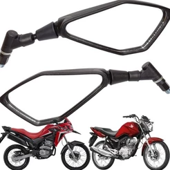 Par Retrovisor Z400 Articulado Haste Curta Motos Honda Tian Fan 150 160 Start Xre 300 Cb Twister