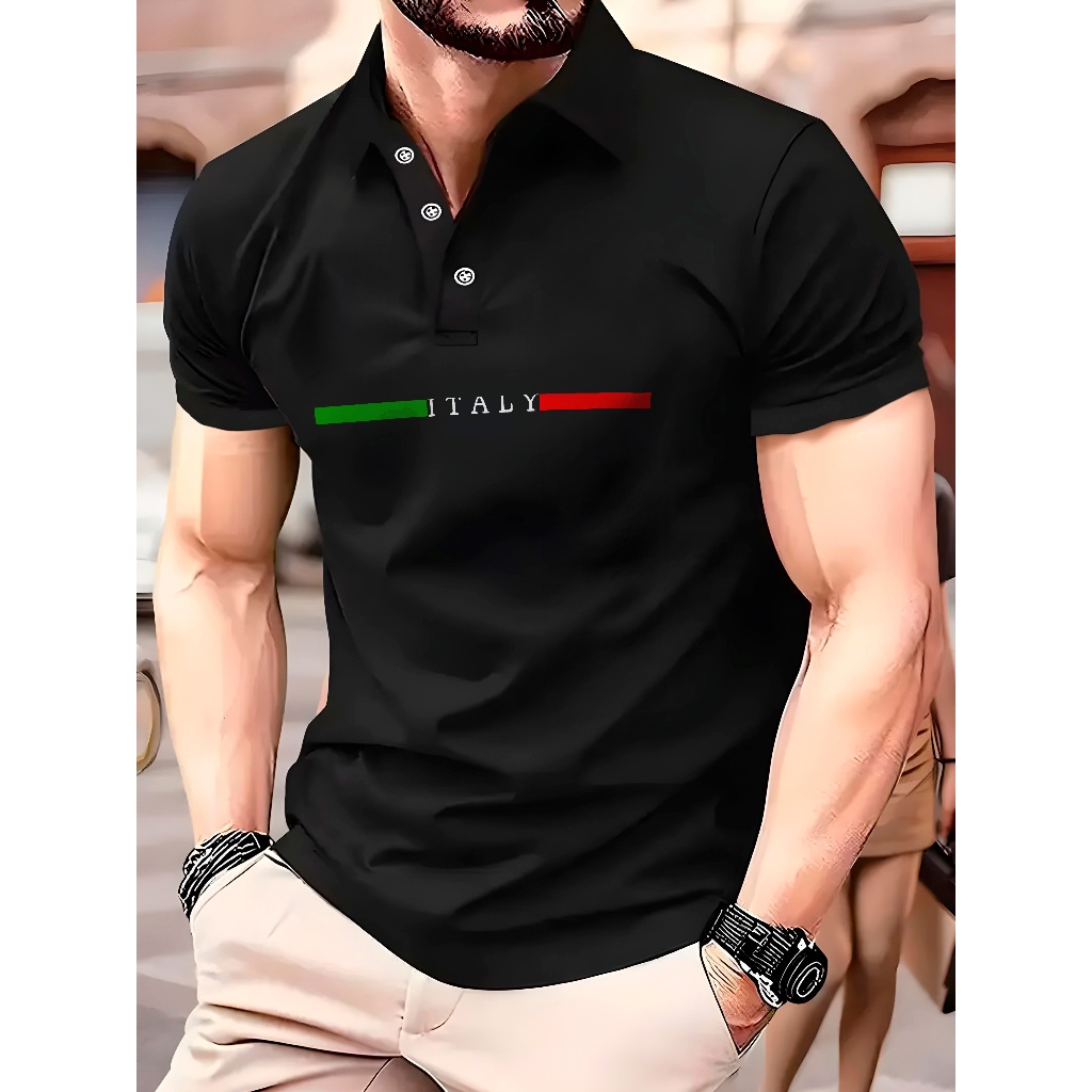 Camisa Polo ITALY Manfinity Manga Curta Masculina camiseta Piquet 100% Algodão em Oferta na Shopee