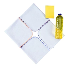 Pano De Pia Atacado Branco Premium Overlock Kit Com 10 Peças
