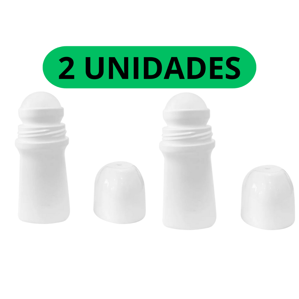 KIT 2 Frasco  Plástico para  Desodorante  Rollon 70ML  vazio com esfera