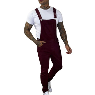 Macacão Masculino Sarja Vinho Claro Skynny Alleppo Jeans