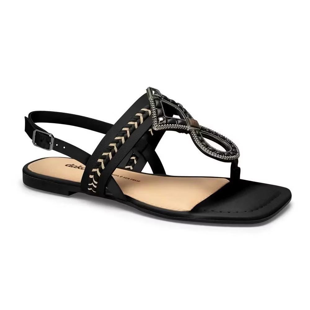 Sandalia Feminina Rasteira Casual Fivela Dakota Original