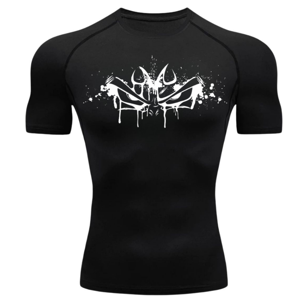 Camisa De Compressão OLHOS DRAGON BALL Manga Curta Treino Ginástica Camiseta Esportiva
