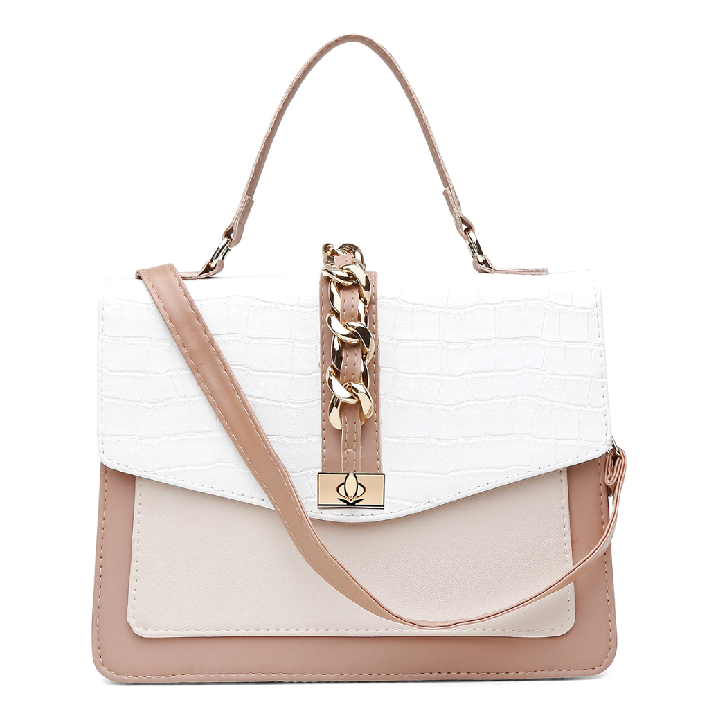 Bolsa Feminina Paris Import Animale Branco com Alça de Mão e Alça Removível Transversal 70%OFF