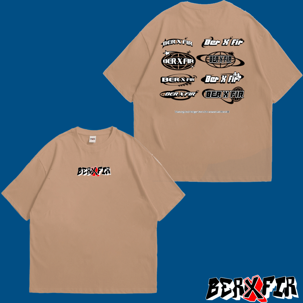 Camiseta Oversized Ber X Fir Y2K Logos P Sair Unissex Streetwear 100% Algodão Estampa Em DTF