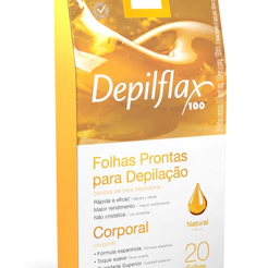 FOLHAS PRONTAS CORPORAIS C/ 20 UNI. NATURAL Depilflax
