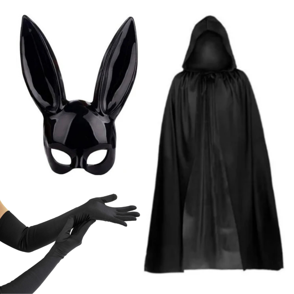 Fantasia Criativa Completa Coelhinha Coelho Estilo Ariana Grande Carnaval Bloquinho Halloween