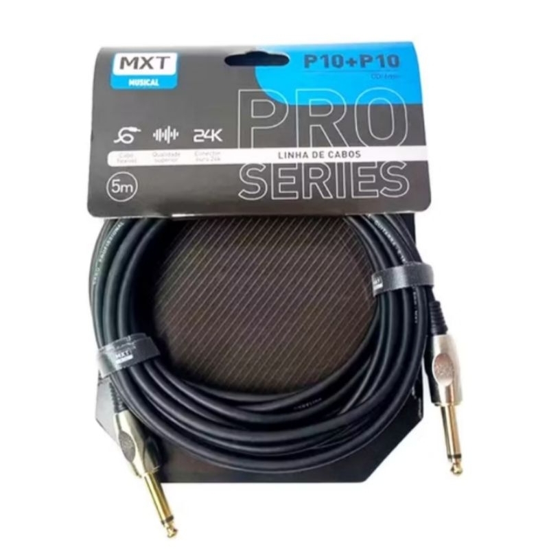 Cabo De Instrumento P10 Mono Banhado Blindado 5 Metros
