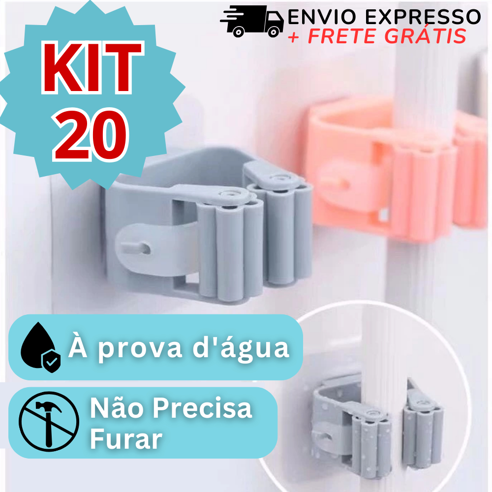 Suporte Organizador de Vassoura Rodo Parede Cozinha Adesivo Gancho em Oferta na Shopee