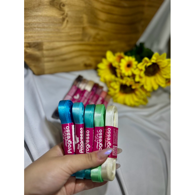 (CF002-10M)Fita de cetim com 10mm de largura em peças de 10m