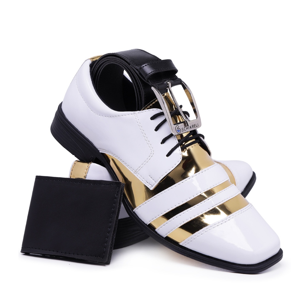 Kit Sapato Masculino Social Casual Oxford Confortável para o Dia a Dia com Cinto e Carteira
