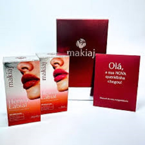 HENNA LABIAL NA COR ROSA E VERMELHA - MAKIAJ em Oferta na Shopee