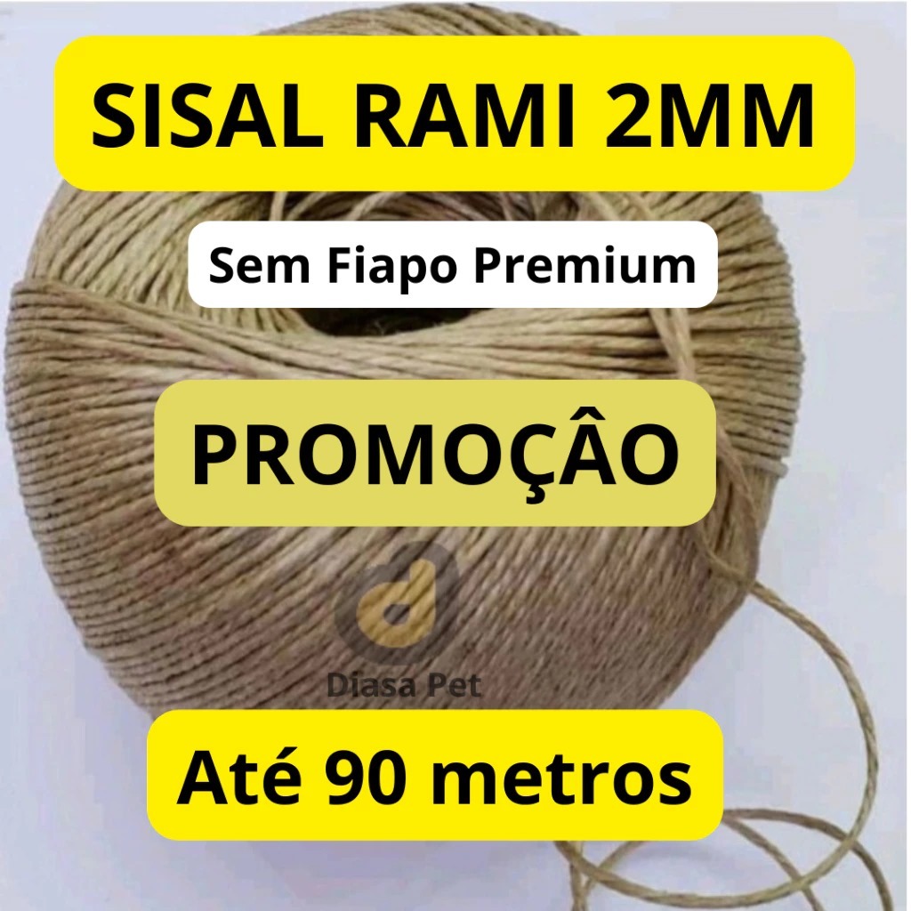 Sisal PREMIUM, 2mm~90M, do mais vendido - DIASA SHOP