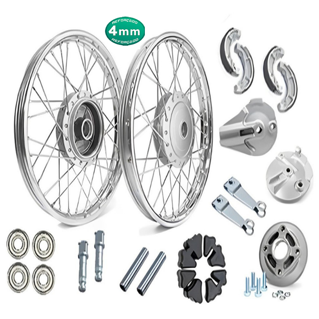 Par Aro Roda 4mm Titan Fan 150 04/19 Montada Espelhos Lonas Rolamentos Braços Eixos Flange Bucha