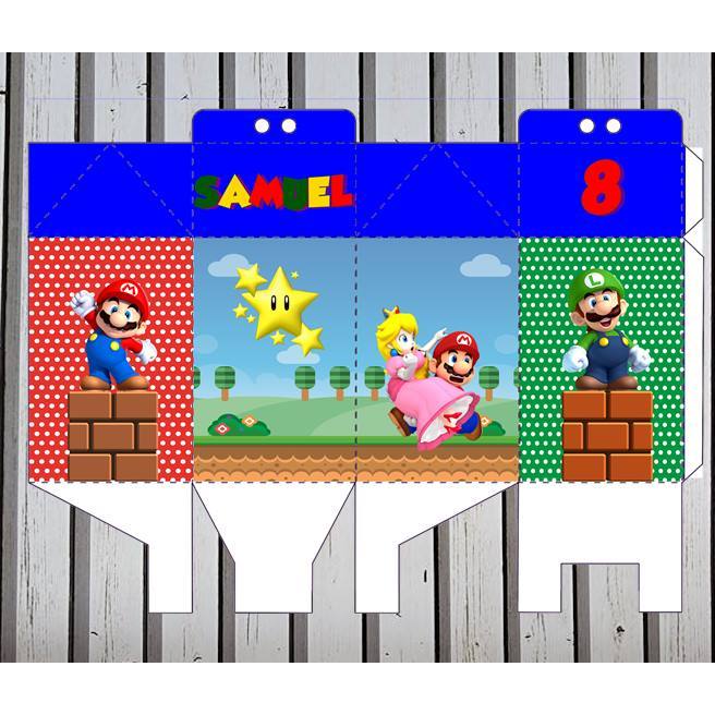KIT 30 ITENS > 15 CAIXINHAS MILK E 15 PIRAMIDES SUPER MARIO P ANIVERSÁRIO, LEMBRANCINHA PARA FESTA em Oferta na Shopee
