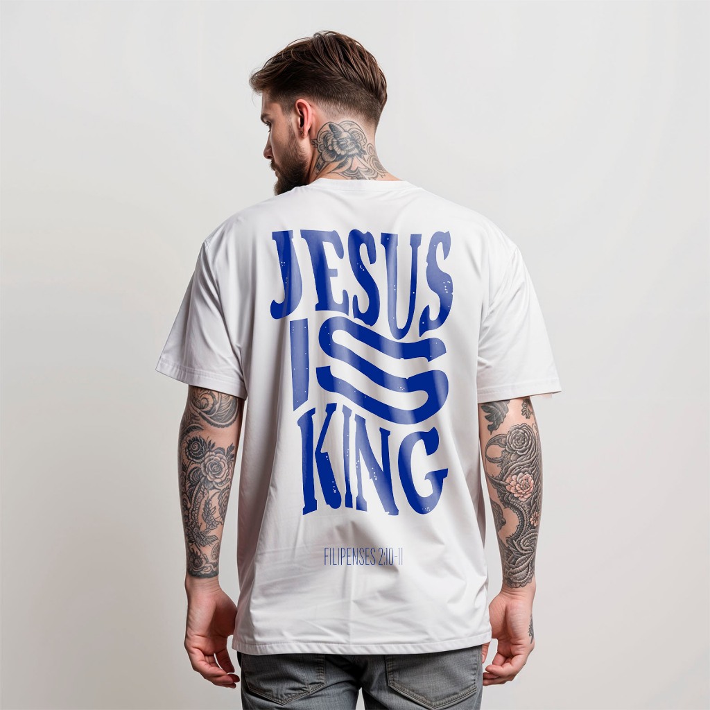Camiseta Masculina JESUS IS KING 100% Algodão Manfity em Oferta na Shopee