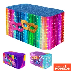 Capa de Mesa Carnaval 3D Tecido para Decoração de Mesa Veste Fácil Sublimado - Diversos Modelos