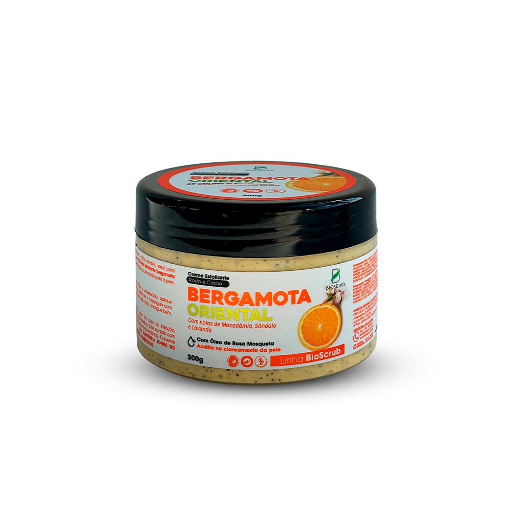 Esfoliante Rosto Corpo Bergamota Oriental BioSeiva 300g - Hidratação, Renovação Clareamento da Pele
