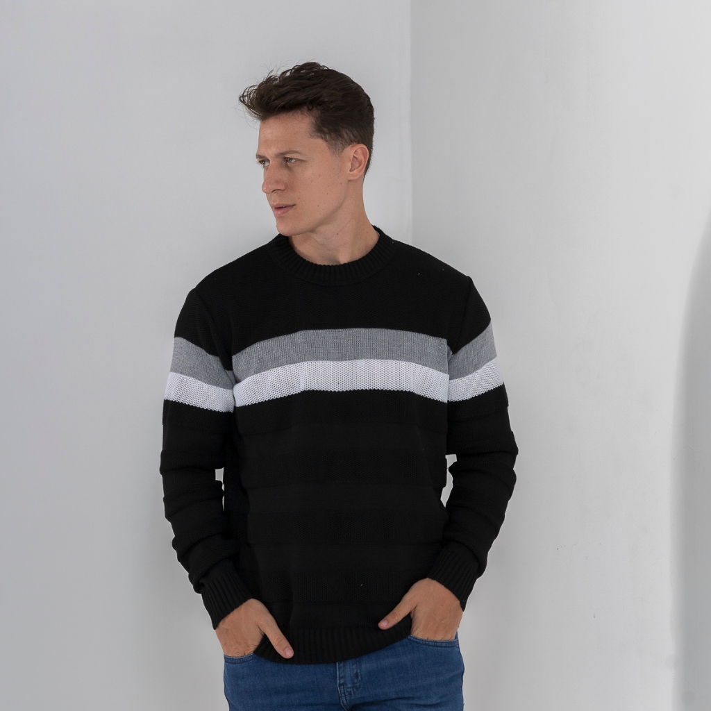 Suéter masculino Premium padrão Passe o inverno com mais estilo e elegância. em Oferta na Shopee