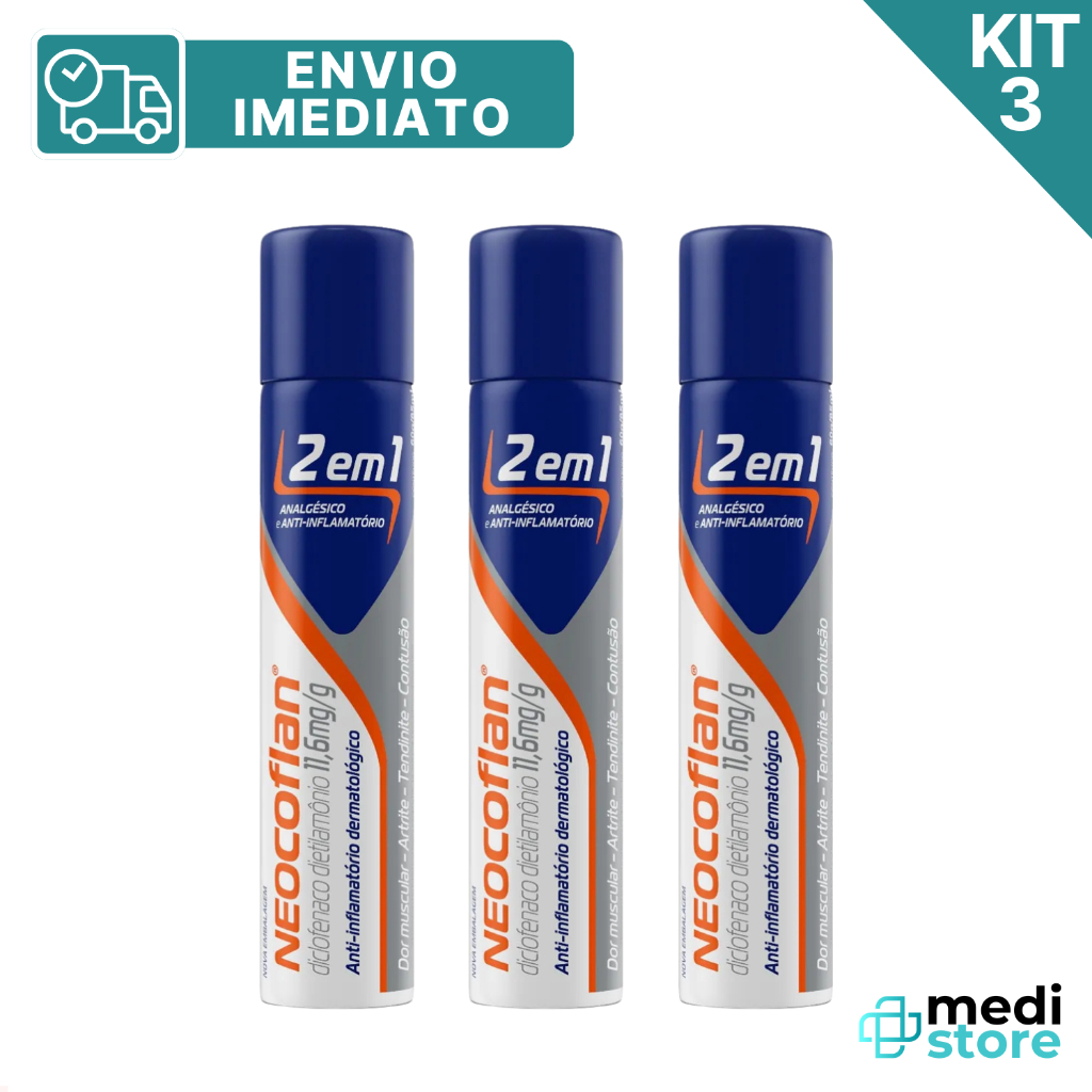 Kit com 3 - Neocoflan Spray Aerosol 2 em 1 Anti-inflamatório 85 mL - Envio Imediato em Oferta na Shopee
