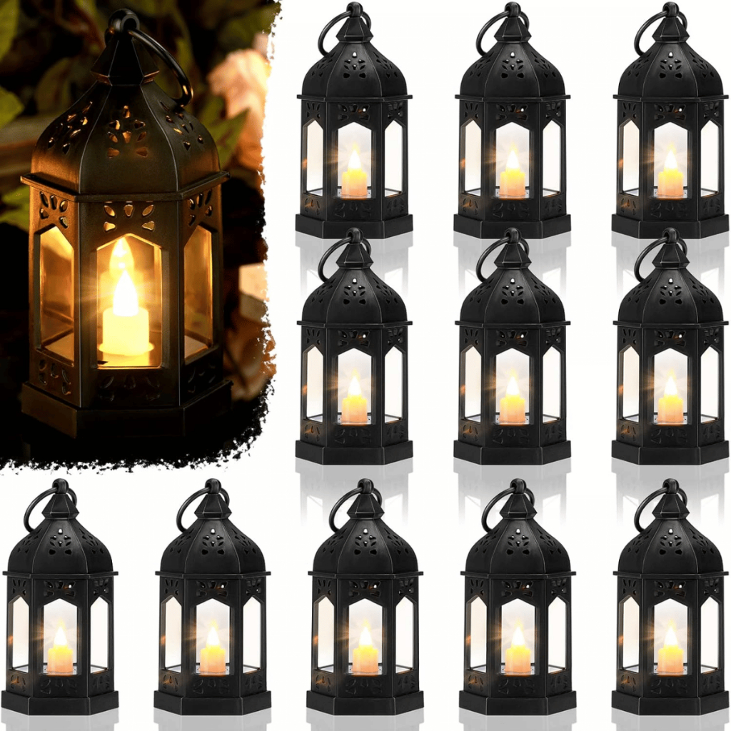 Kit C/ 12 Mini Vela Luminaria Decorativa Lampião LED Eletronica