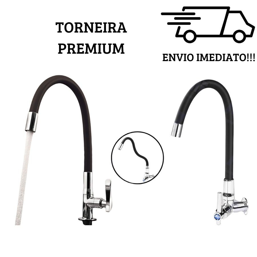 Torneira Pia Cozinha de Parede Preta