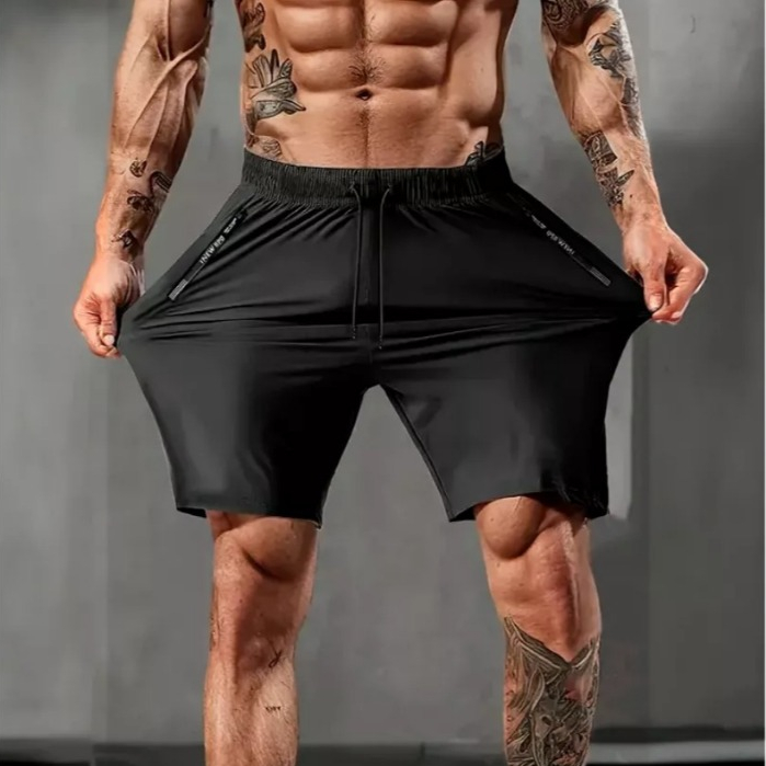 Bermuda Short Masculino Academia Praia 2 Bolsos Zíper Secagem Rápida, Short Caminhada Tactel Verão