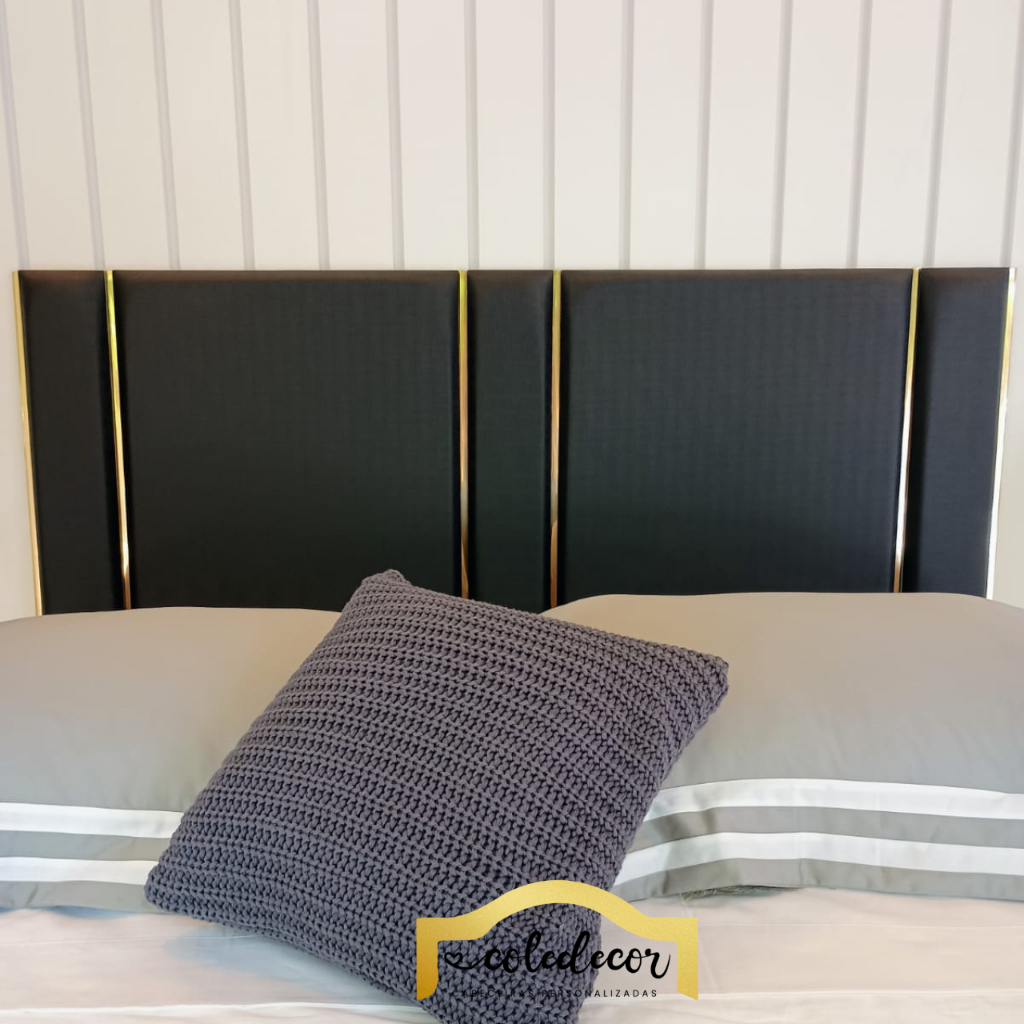 Cabeceira de Cama Valencia Estofada Antialérgica Adesiva em Módulos — imagem 2 de 2