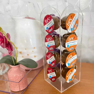 Suporte para Capsulas de Cafe Compativel 3 Corações Modelo Torre 4 Cores em Acrilico em Oferta na Shopee