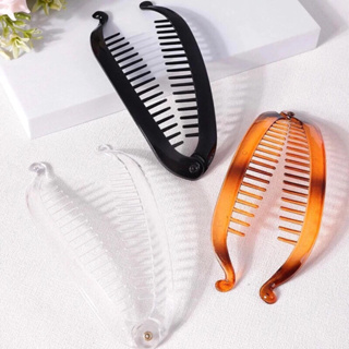 2/3/6 unidade Presilhas Pra Cabelo Preta Estilo Banana Concha Cumprida em Oferta na Shopee