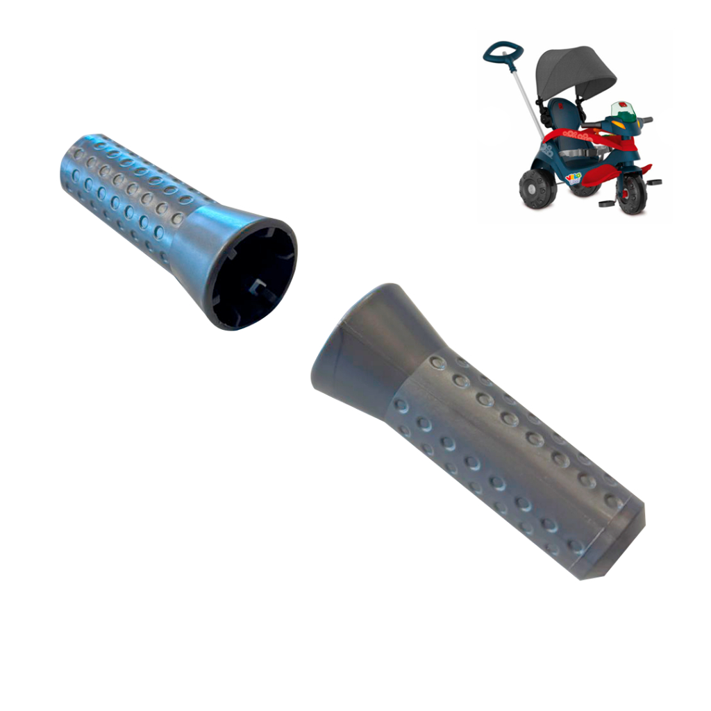 Par Manopla Punho Pegador Cinza VeloBaby Triciclo Brinquedos Bandeirante HNR