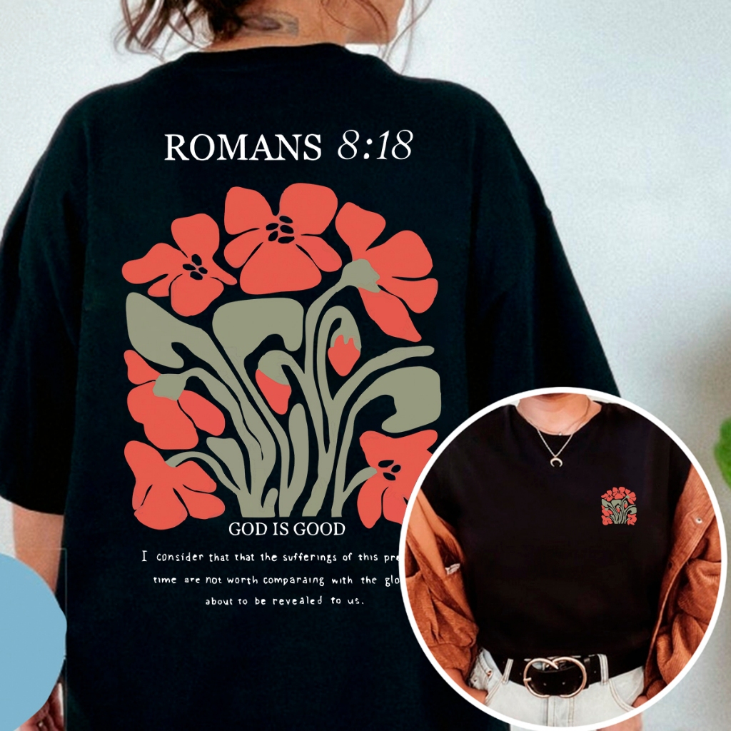 Camiseta Feminina Oversized ou T-shirt Frase Versículo Estampa Cristã Deus Gospel Fé Baby Look Preta