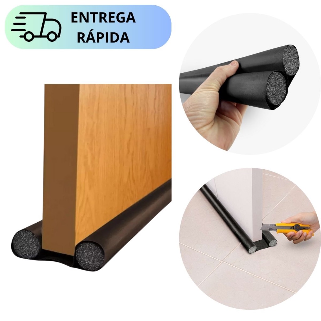 Veda Porta Ajustável Rolinho Impermeável Protetor Para Insetos