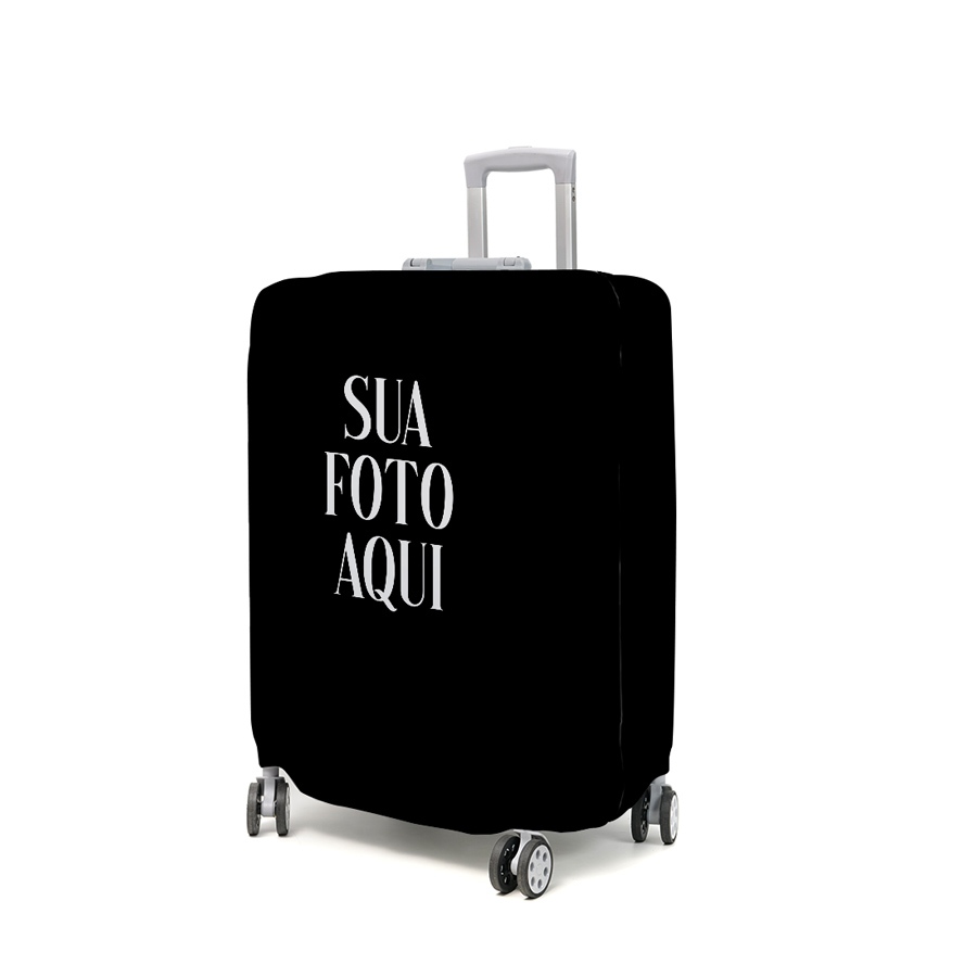Capa Decorativa Para Mala De Bordo Viagem Personalizada Sua Foto Aqui Tamanho P