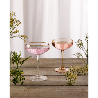 2 Taças Lyor Petra de Cristal Martelado Coupe Fio de Ouro em Oferta na Shopee