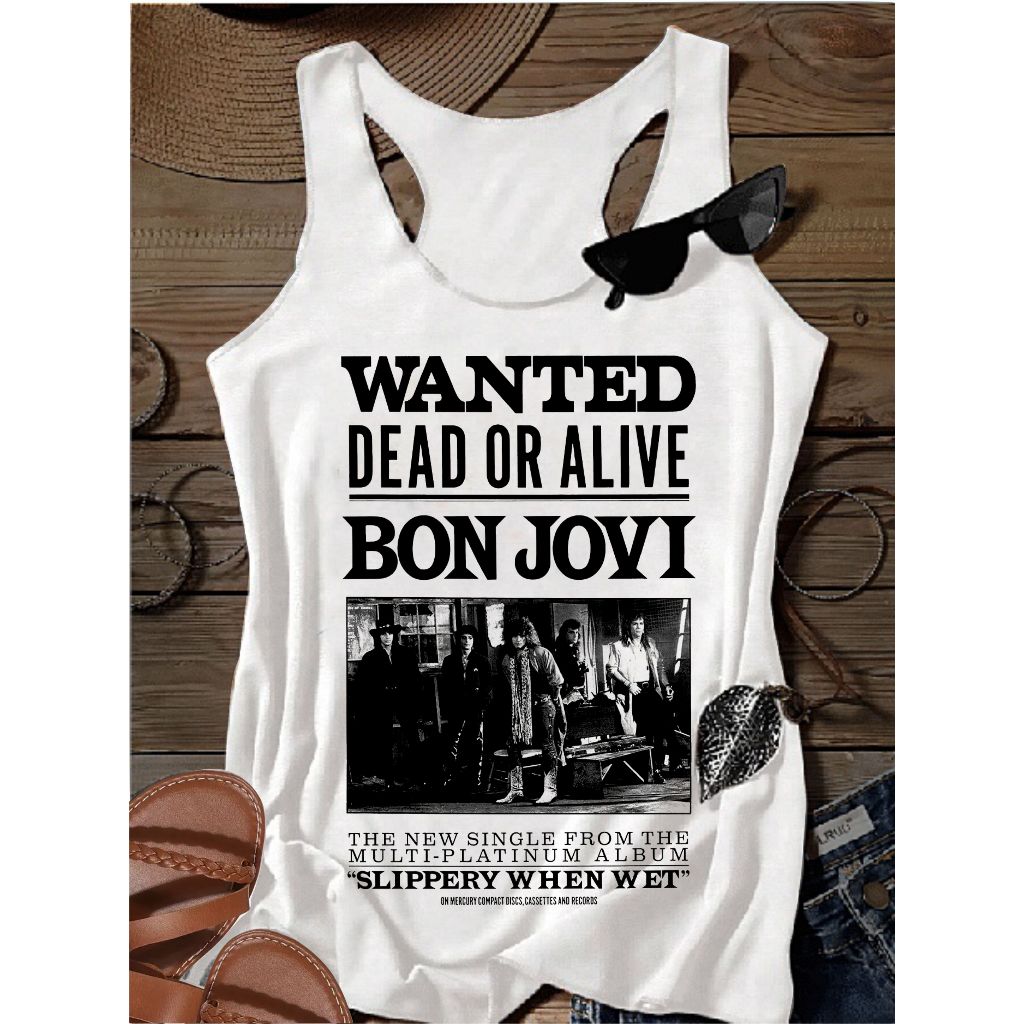 regata feminina Bon jovi estilosa rock despojada, blusinha plus size verão estilo alternativo