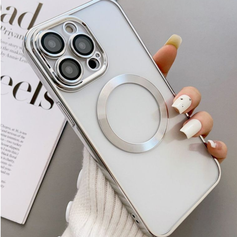 Capinha De Celular Luxuosa Chapeada com Proteção na Câmera Para Iphone 14/15/16/PRO/PLUS/PRO MAX em Oferta na Shopee