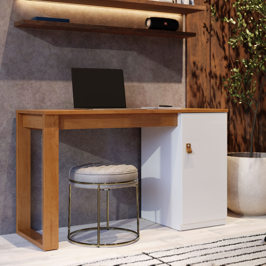 Mesa Escrivaninha Star Paris Para Escritório E Quarto De Estudo Com Gavetas E Prateleiras ...
