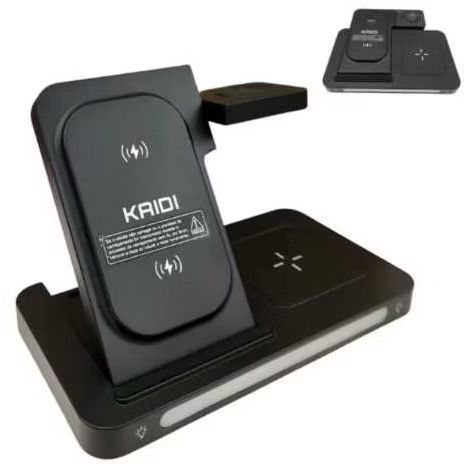 Carregador Indução Sem Fio 3 Em 1 Dock Station P/ Watch AirpodS Kaidi KNC-9097