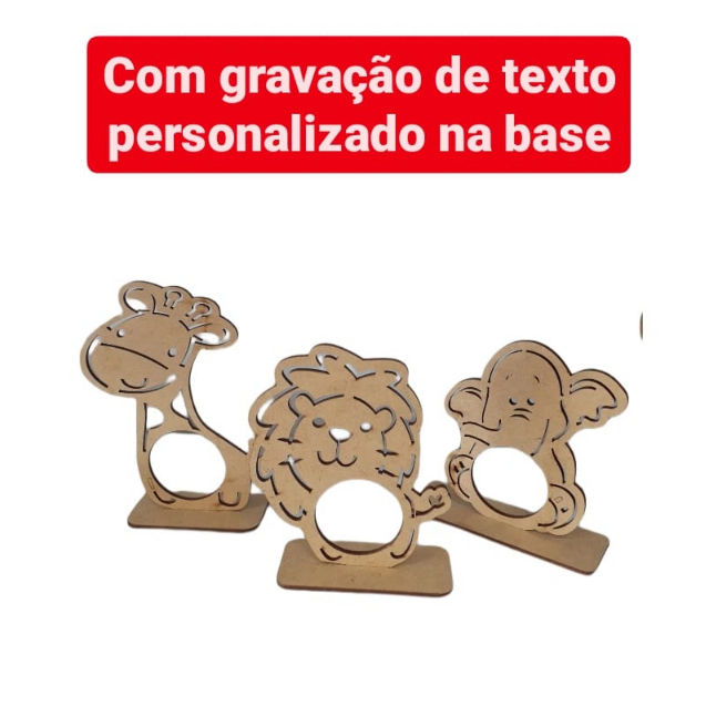 Kit 30 Porta Bombom Personalizado Lembrancinha Safari Em Madeira Mdf Cru Festa Infantil Temática